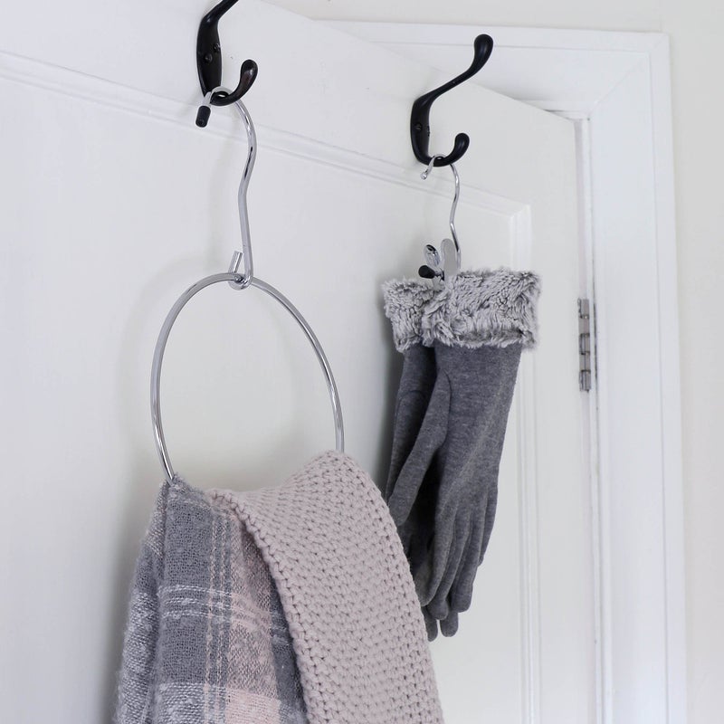HANGERWORLD Pack of 3 Pack Belt Organizer for Closet Rack Chrome Ring Hanger for Belts Ties Scarves and Accessory Storage - Image 5
